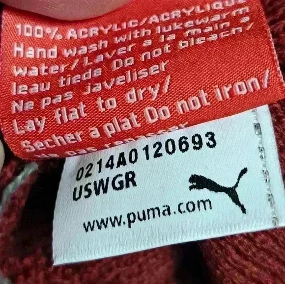Puma Red Beanie with Pompom - Picture 8 of 8